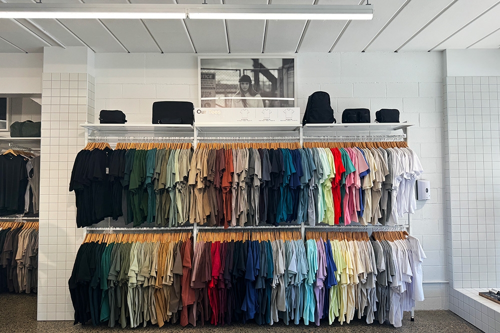 AS Colour, West End, Brisbane, Queensland, quality basics, organic clothes, cotton clothing, NZ made, festival merchandise, consious consumption, reduce fashion waste, womens wear, mens wear, teenage fashion