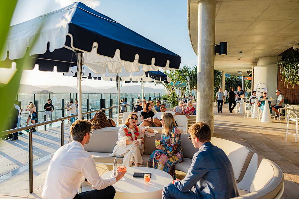 Diners seated at Cicada Blu