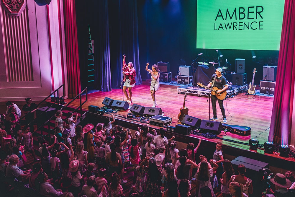 Amber Lawrence on stage at the Toyota Tamworth Country Music Festival