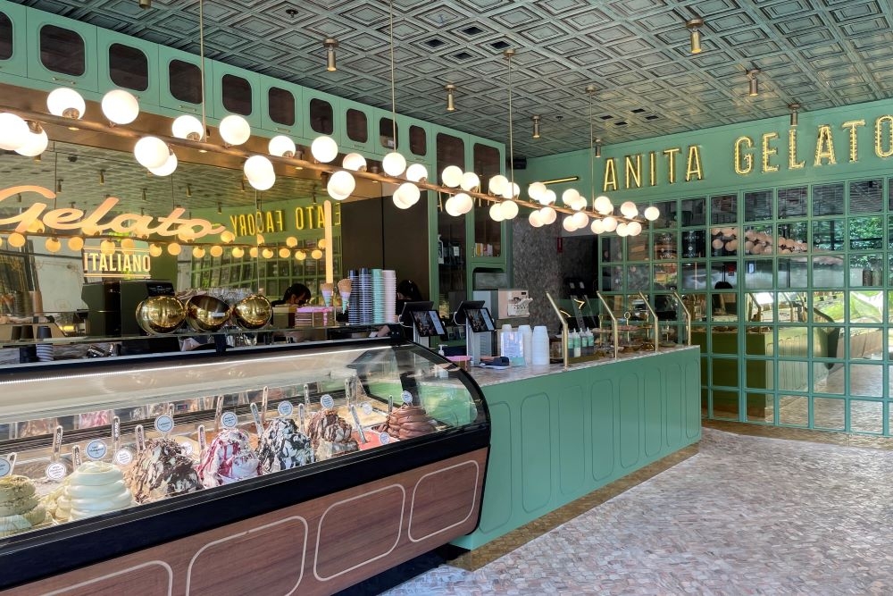 Counter inside Anita Gelato, Brisbane