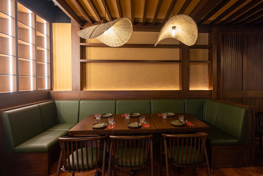 Booth seating inside Annamese Vietnamese Brisbane CBD