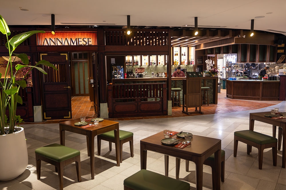 Interior and exterior seating at Annamese