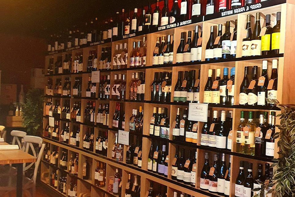 Bottles of wine inside Arcade wine