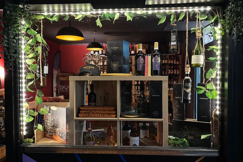 Window of Arcade Wine