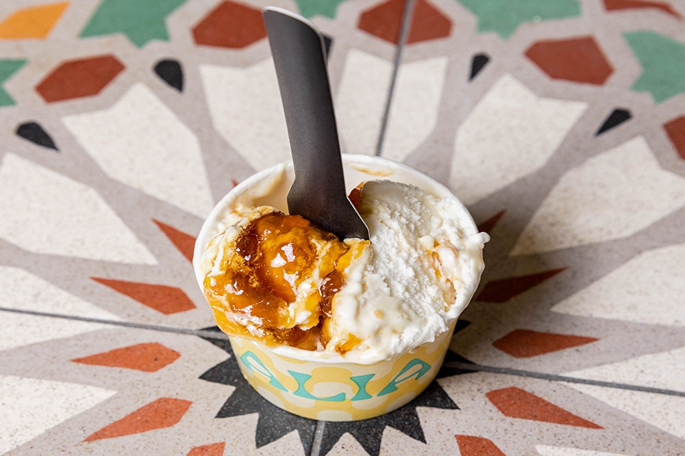 ice cream in cup at ALIA Gelato