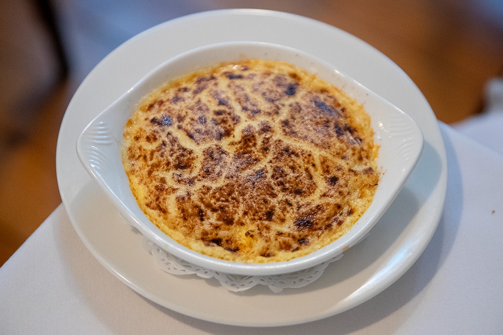 mud crab omelette Arnold Bennett at August restaurant West End