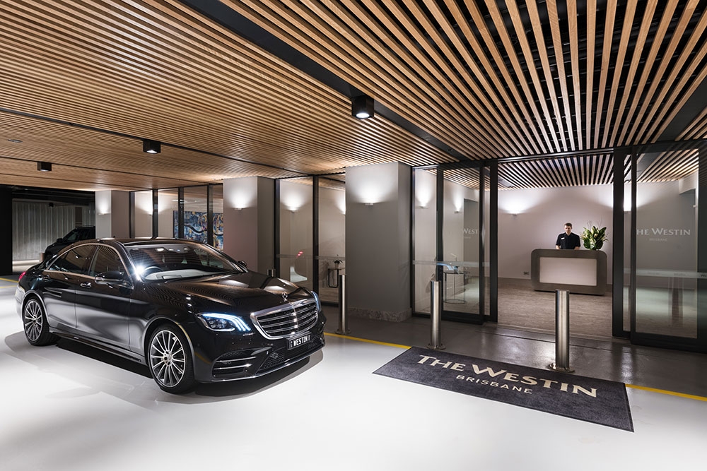 Car at entry to The Westin Brisbane