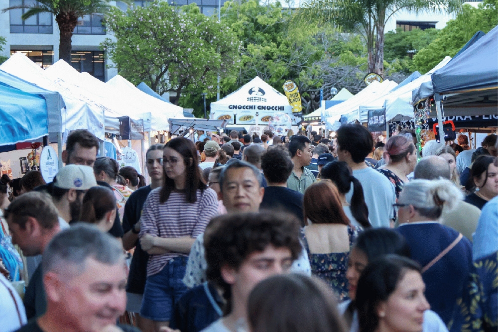 Crowd at City After Dark Markets