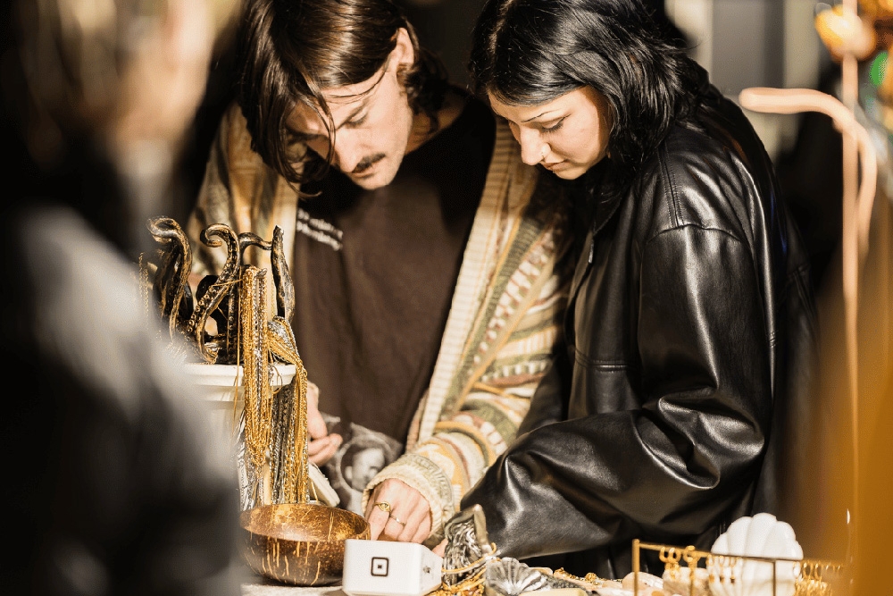 Shoppers at City After Dark Markets