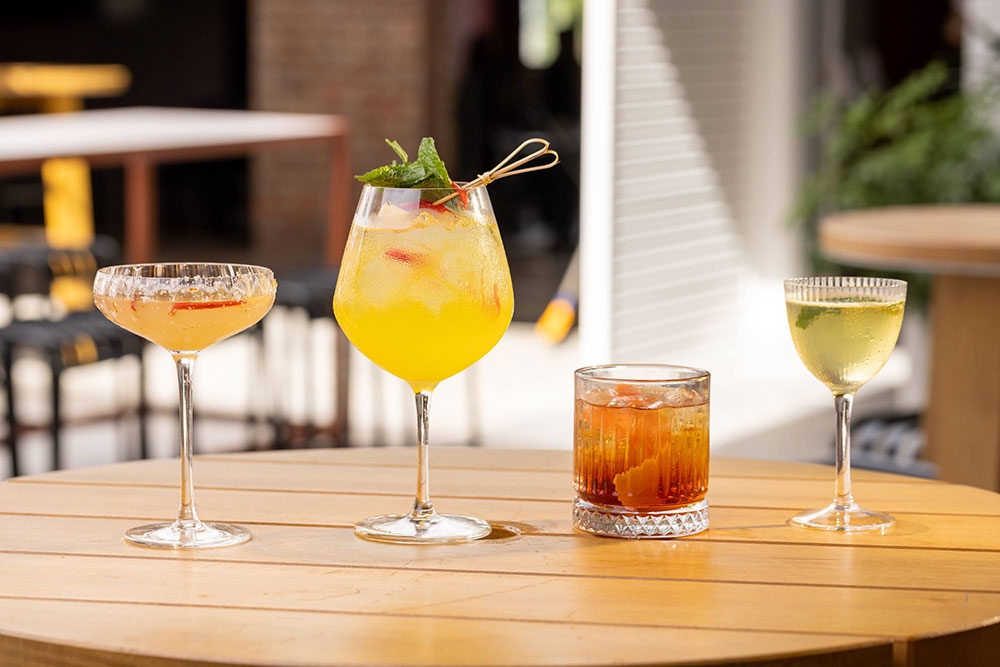 Drinks on table at The Beaumont