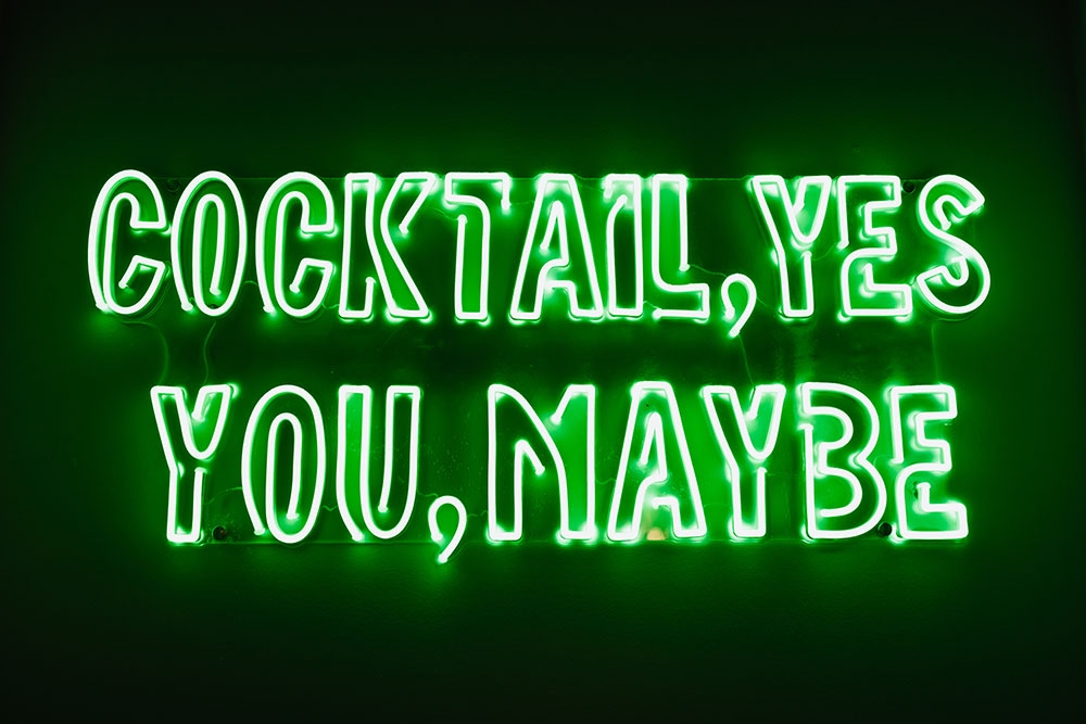 Neon cocktail sign at Big Boy Bangkok