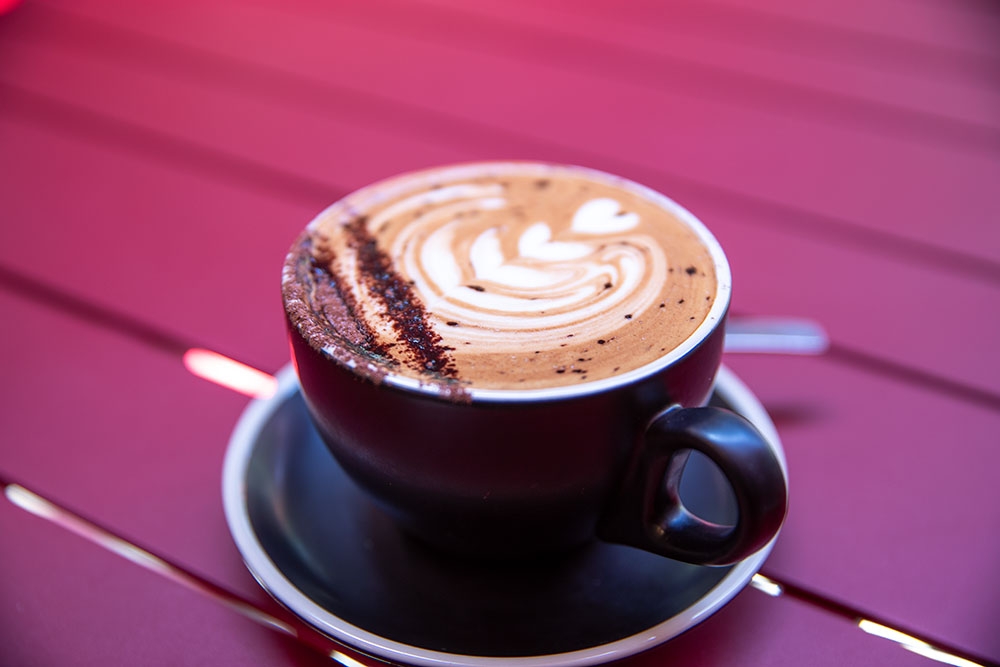 Coffee on table at Bobby's Wine Bar & Espresso