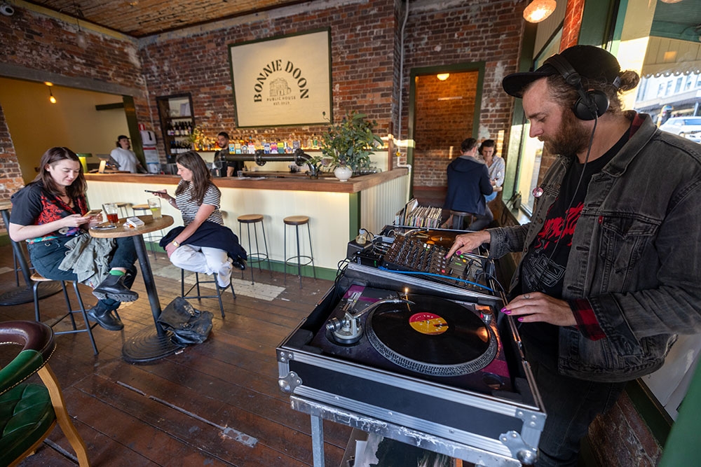 DJ in corner at Bonnie Doon Public House Fortitude Valley