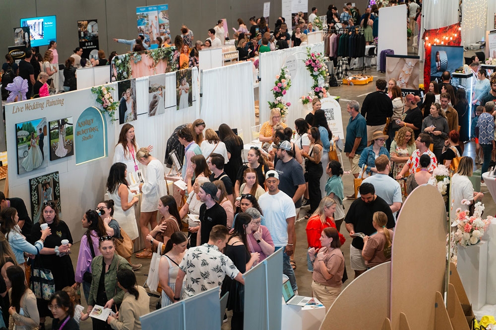 Aerial view of crowd at Brisbane's Annual Wedding Expo