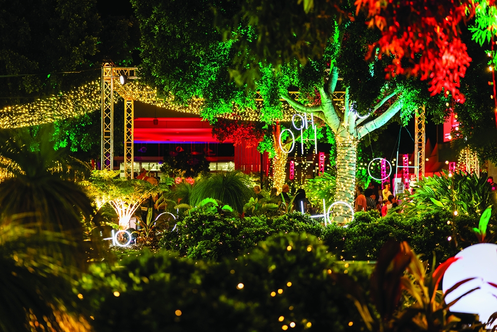 Fairy lights at Christmas at Nicholas St Precinct