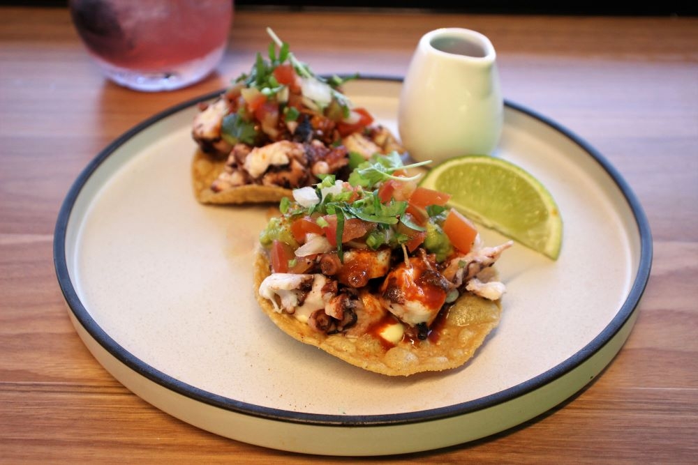 Mexican food on a plate at Cartel Del Taco, Hawthorne