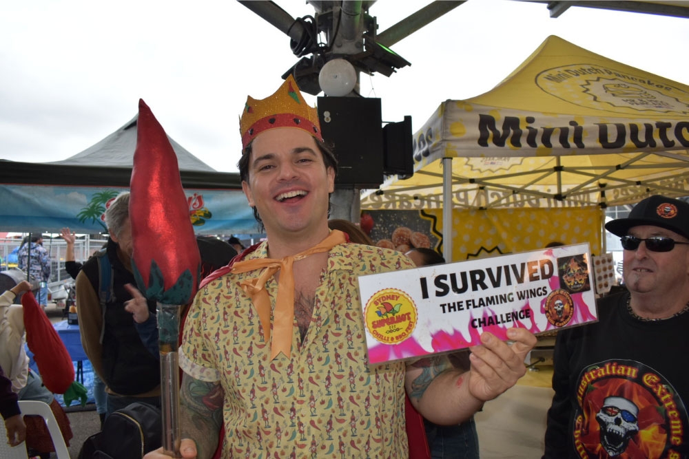 Man with prize at chilli festival