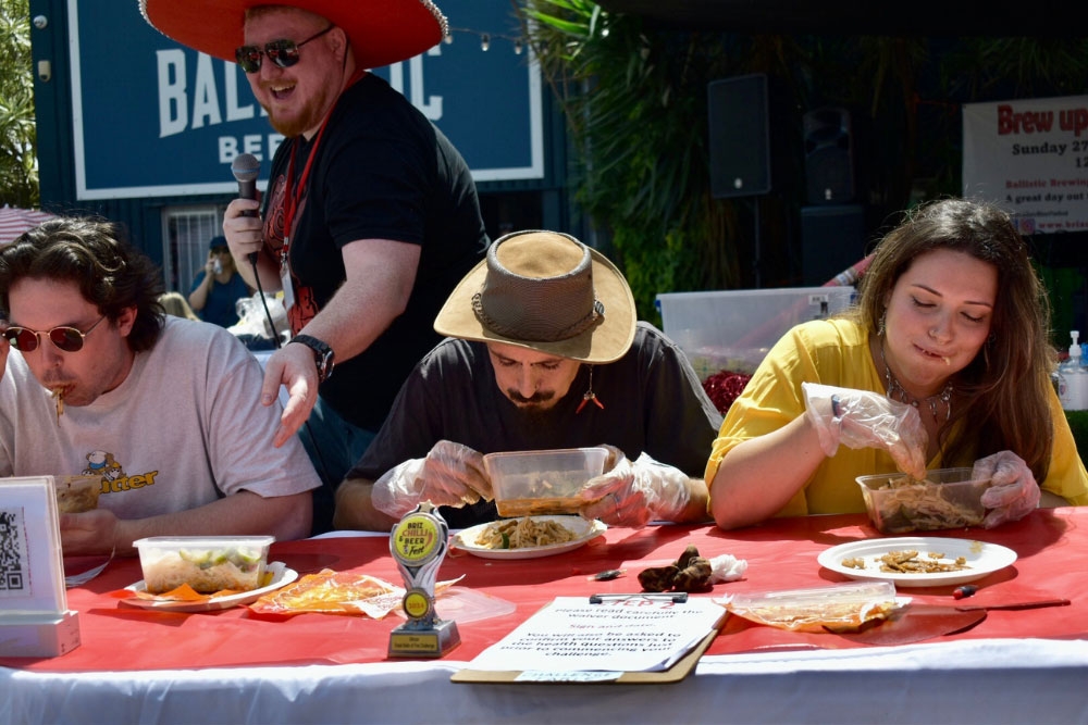 People doing eating challenge
