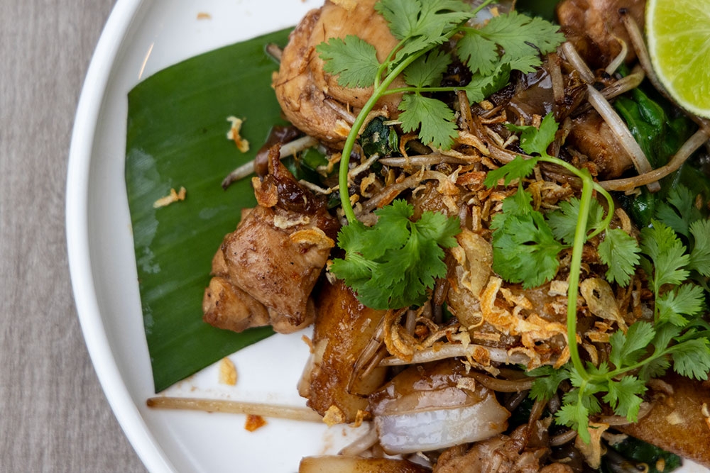 Thai food on a plate at Chalong Chapel Hill