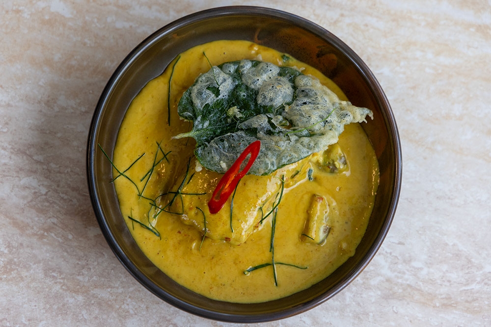 Thai food on a plate at Chalong Chapel Hill
