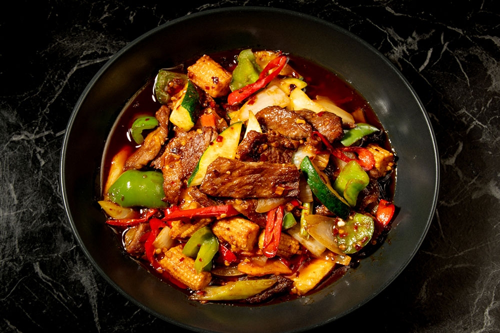 Pan of food at Chinese Cuisine Noodle Asia Corinda