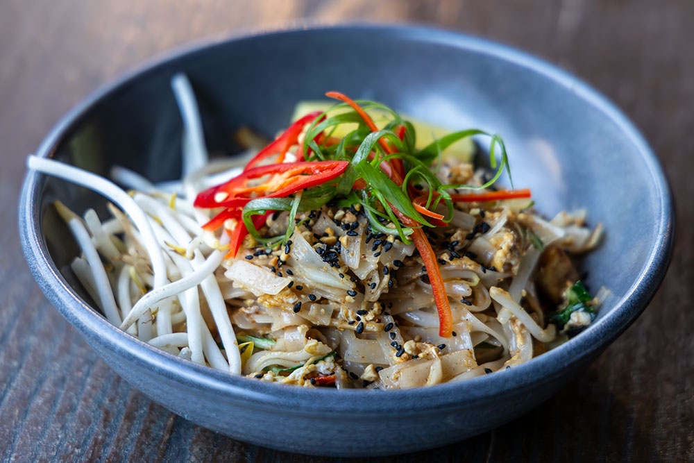 Pad Thai in a bowl at Clover Neighbourhood Bar Holland Park