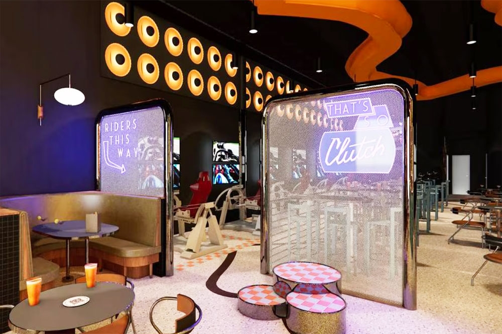Dining and bar artist impression at Clutch Racing