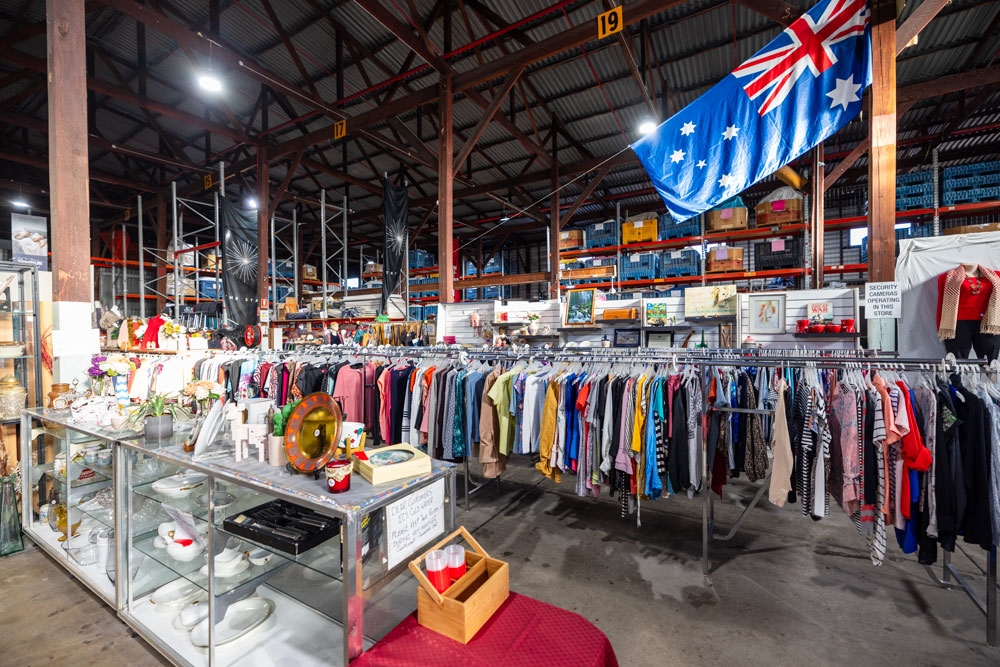 Retro/vintage items for sale inside Connected Inc Op Shop Virginia 