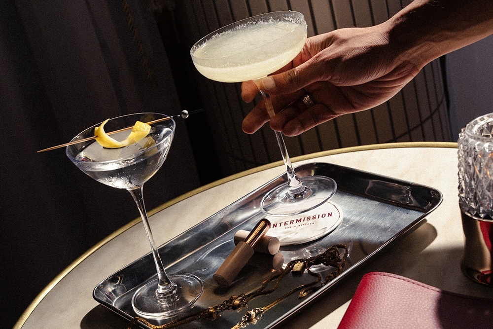 Drinks on table