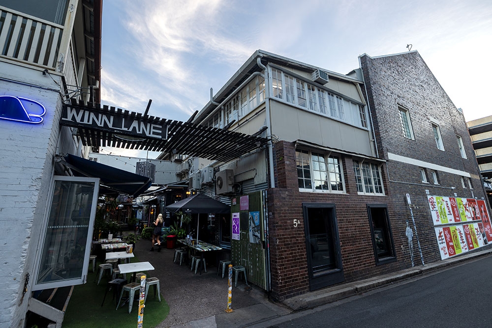 Exterior or Dark Blue bar and Winn Lane Fortitide Valley