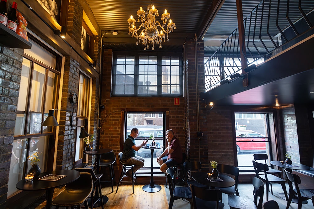 Interior of Dark Blue bar Fortitude Valley