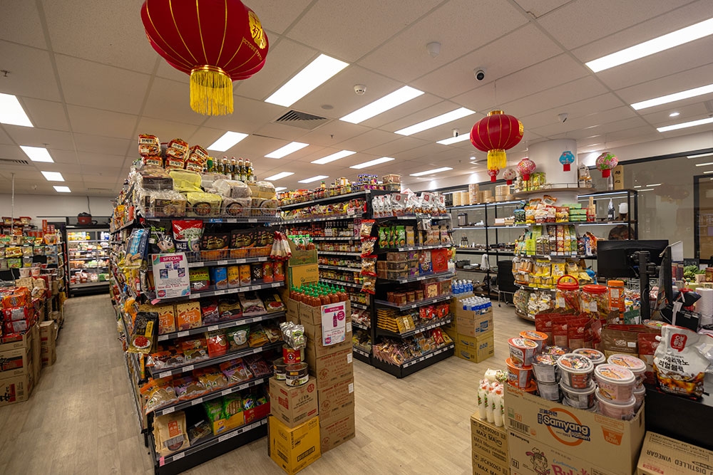 Aisles for groceries at Davely's Asian Supermarket