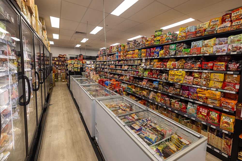Frozen goods aisle at Davely's Asian Supermarket