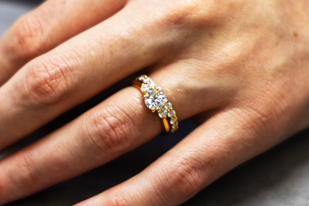 A engagement ring and wedding ring stacked, Diamondport Jewellers Brisbane City
