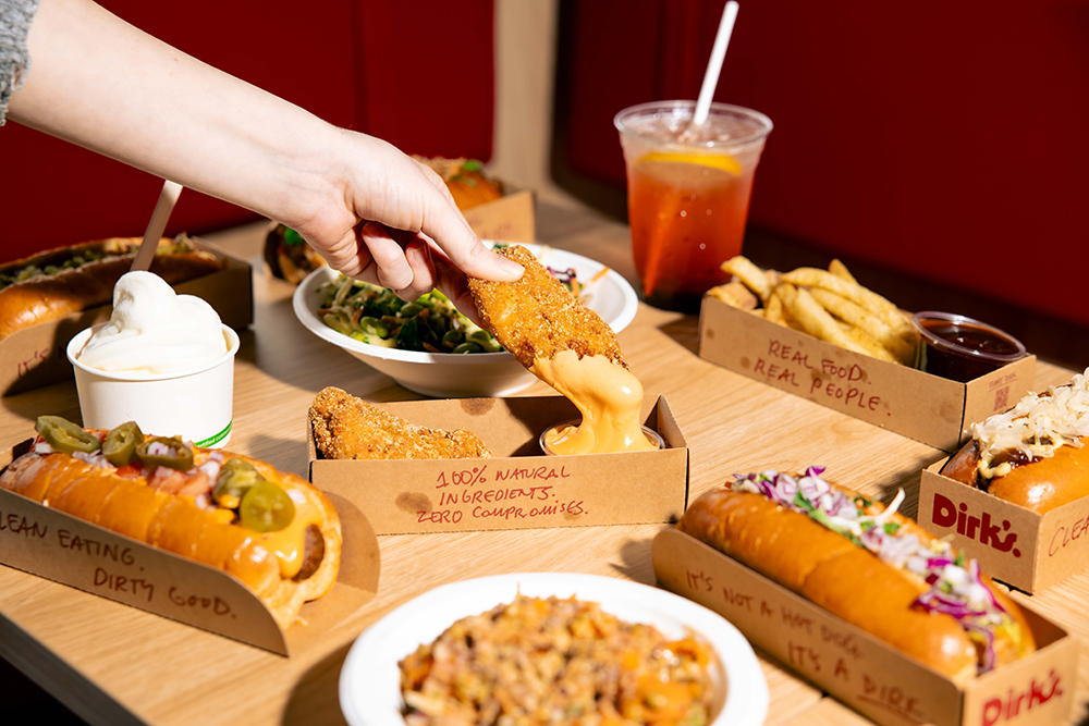 Plates of food on a table