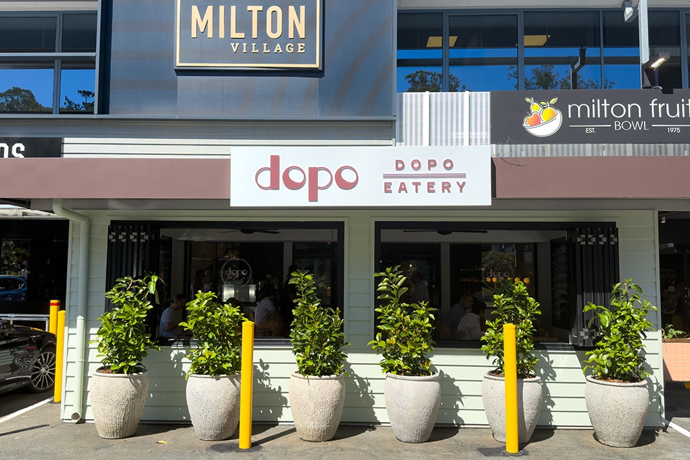 View of outside of Dopo Eatery Milton