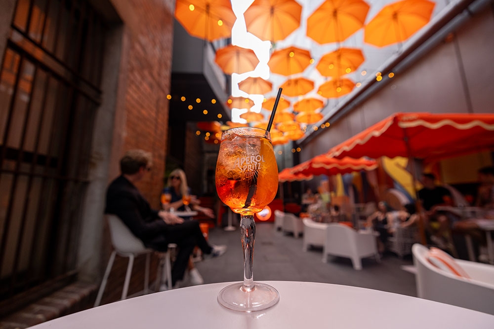 Aperol Spritz on table Doughcraft Lane