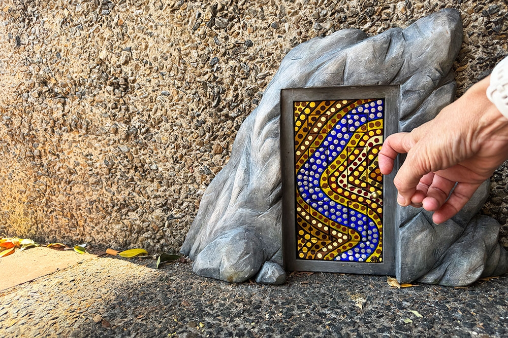 Eastern Portal Tiny Door, West End, Brisbane, hidden gem, fairy doors, brisbane street art, guerilla art