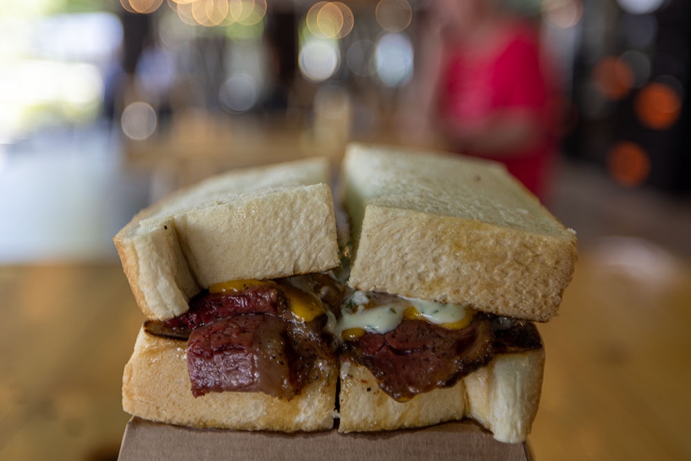 Sandwich on table