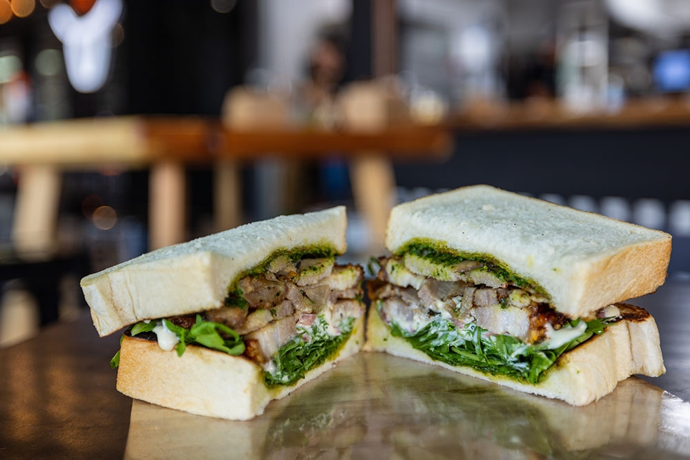 Sandwich on table