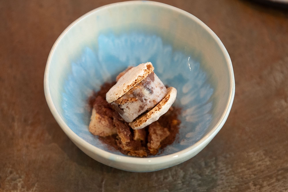 Lamington ice-cream sandwich at The Eucalyptus Room