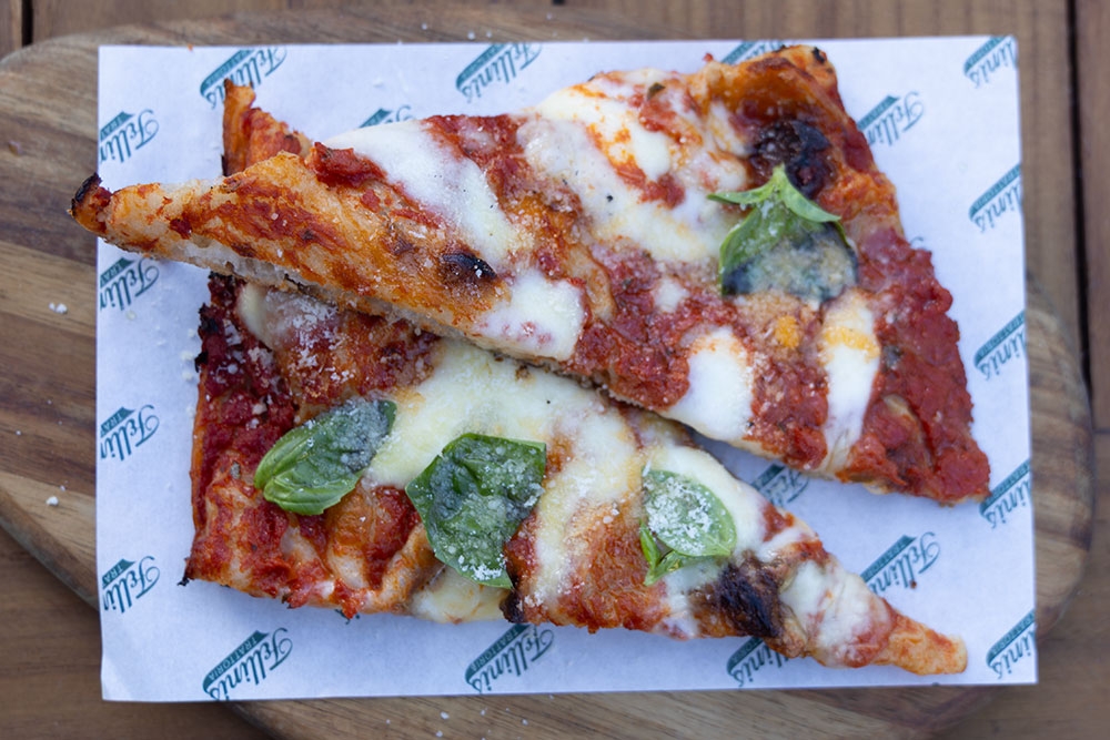 Margherita pizza slices Fellini's