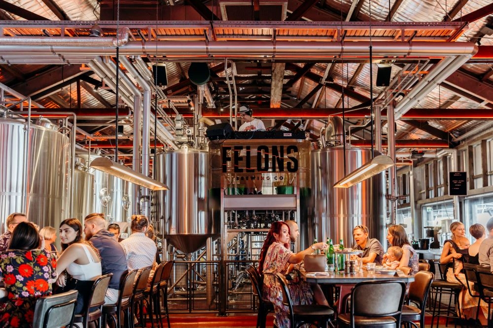 Felons Brewing Co microbrewery interior