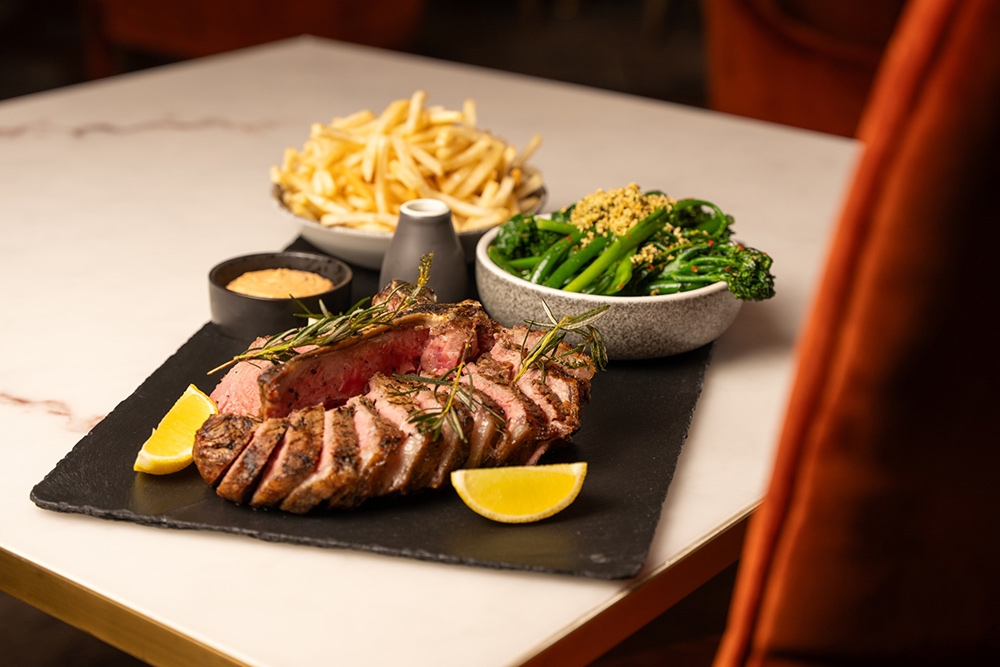 Platter of meat chips broccolini at Firma Italian South Brisbane