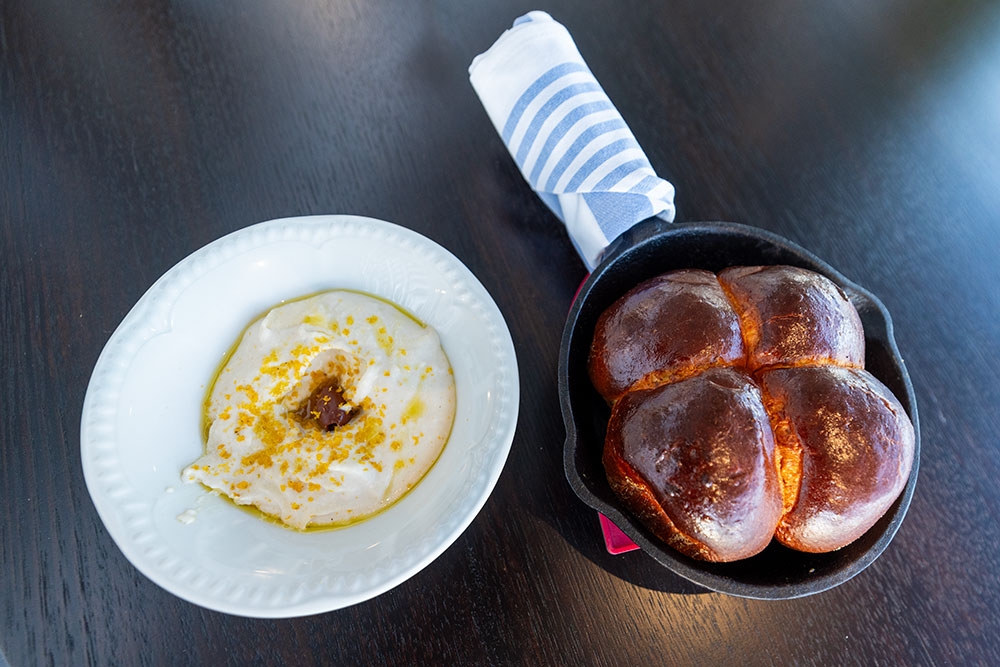 Whipped taramasalata with fish roe and pan brioche at Fosh, Portside Wharf, Hamilton