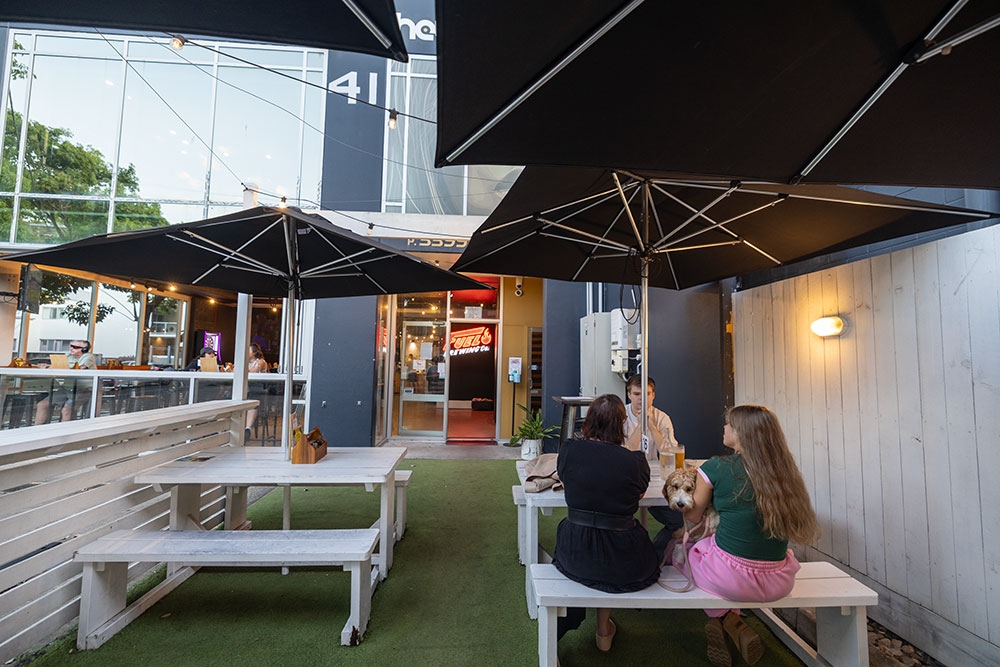 Outside courtyard seating at Fuel Brewing Co Bulimba