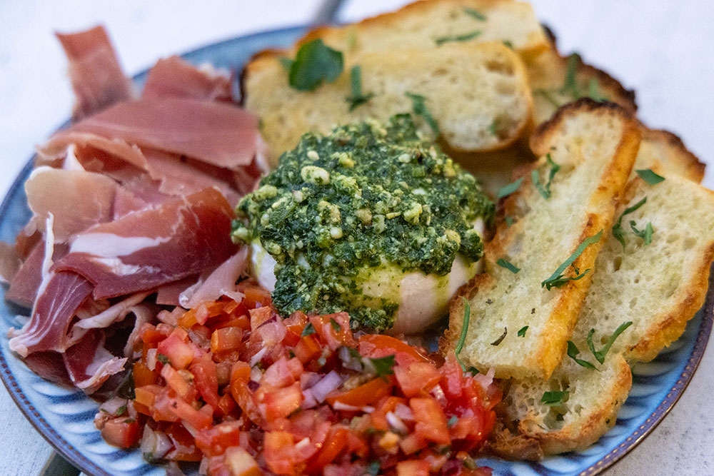 Burrata plate at Fuel Brewing Co Bulimba