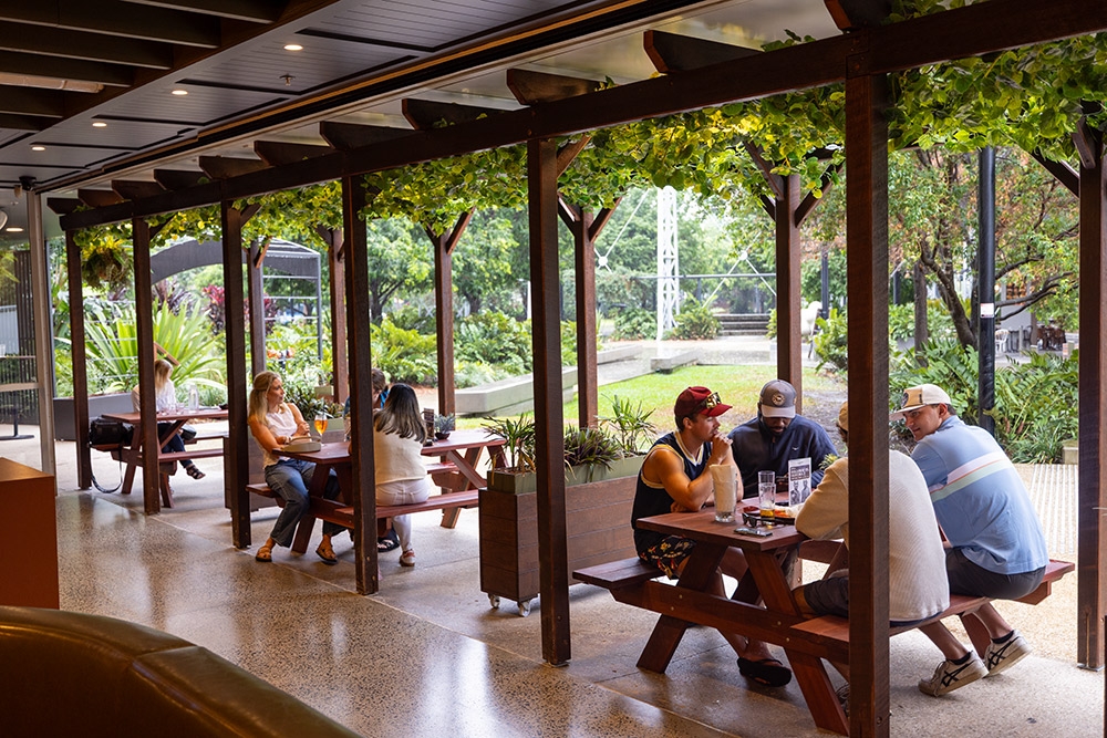 People seated on terrace at Gas Hound Kitchen & Bar