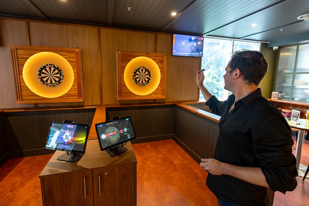 Electronic darts board at Gas Hound Kitchen & Bar