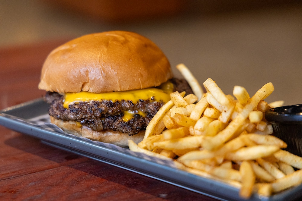 Burger and fries at Gas Hound Kitchen & Bar